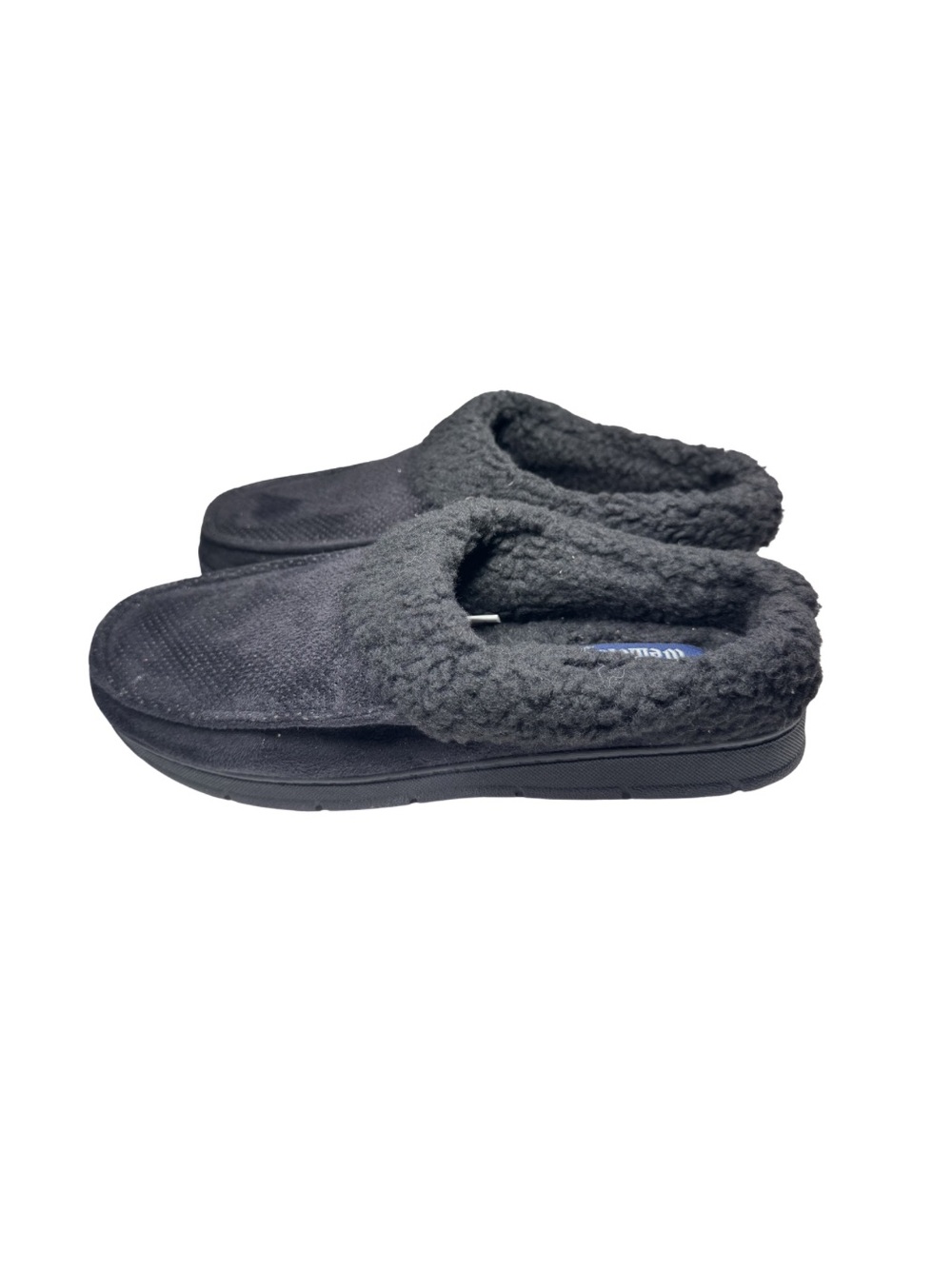 Wembley Black Slip-On Cozy Faux-Sherpa Lined Loafer slippers M 8-9 Lounge winter